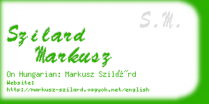 szilard markusz business card